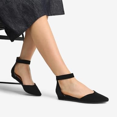 DREAM PAIRS Women's Low Wedge Round Toe Ankle Strap Dress Comfortable Casual Flats Shoes - Image 7