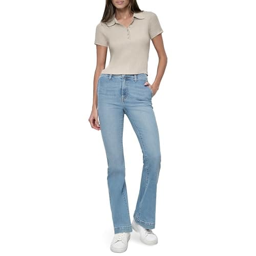 DKNY Women's Jeans Sweater, Pebble, Small - Image 1
