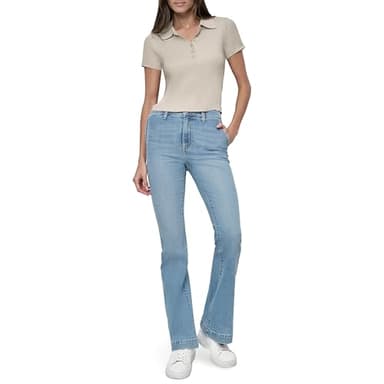 DKNY Women's Jeans Sweater, Pebble, Small - Image 1