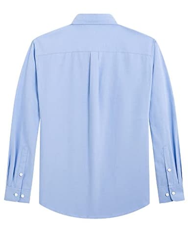 J.VER Men's Classic Oxford Button Down Shirts Solid Casual Fitted Shirt Cotton Long Sleeve Shirt with Pocket Sky Blue 3X-Large - Image 3