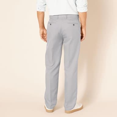 Amazon Essentials Men's Classic-Fit Expandable-Waist Flat-Front Dress Pant, Light Grey, 31W x 28L - Image 3