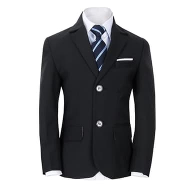YuanLu Boys Suits with Blazer Pants Vest Shirt and Tie Kids Suit for Wedding Size 8 Black - Image 5