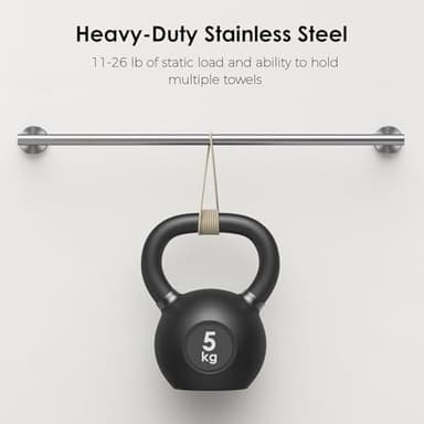 FORIOUS Towel Bar Wall Mounted, Stainless Steel Towel Racks for Bathroom, Includes Wall Mounting Hardware (Brushed Nickel, 20 Inch) - Image 9