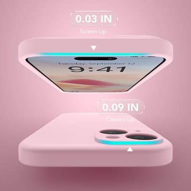 SuydanBox Magnetic for iPhone 15 Case, Compatible with MagSafe, [Screen Protector + Full Camera Protection], Silicone Shockproof Anti-Scratch Protective Phone Case for iPhone 15 6.1", Chalk Pink - Image 5