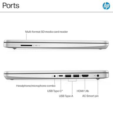 HP 14 Laptop Computer 2025 Ultra Light, AI Copilot Student Business, Quad-Core Intel, 16GB RAM, 628GB Storage (128GB UFS+ 500GB Ext), 1 Yr Office 365, 12 Hr Battery MarxsolAccessory Win 11S, Silver - Image 8