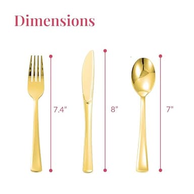 Prestee 400 Pieces Pre Rolled Gold Plastic Silverware Set for 100 Guests - Premium Disposable Silverware Set with Napkins - Wrapped Utensils with Forks, Knives, Spoons, Napkins for Weddings and Events - Image 3