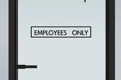 ZLKAPT Black Employees Only Door Decal, Office Door Vinyl Decal, Office Decals, Employee Sign for Door, 3"x13", Business Decals, Business Door Sign (Black Outside) - Image 1