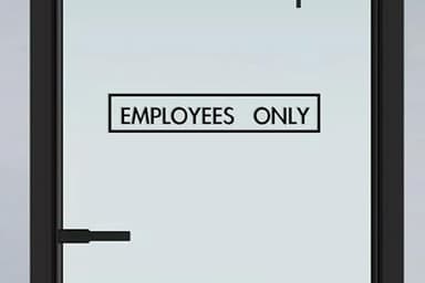 ZLKAPT Black Employees Only Door Decal, Office Door Vinyl Decal, Office Decals, Employee Sign for Door, 3"x13", Business Decals, Business Door Sign (Black Outside) - Image 1