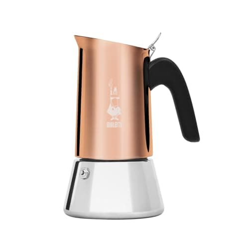 Bialetti - New Venus Induction, Stainless Steel Stovetop Espresso Coffee Maker, Suitable for all Types of Hobs, 6 Cups (7.9 Oz), Copper,Silver - Image 1