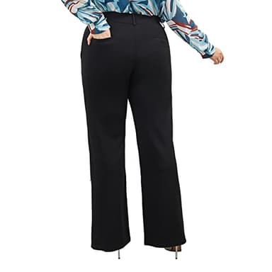 Plus Size Women's Wide-Leg Dress Pants - High Waisted Capri for Business Casual,Work Clothes for Office D-4XL - Image 2