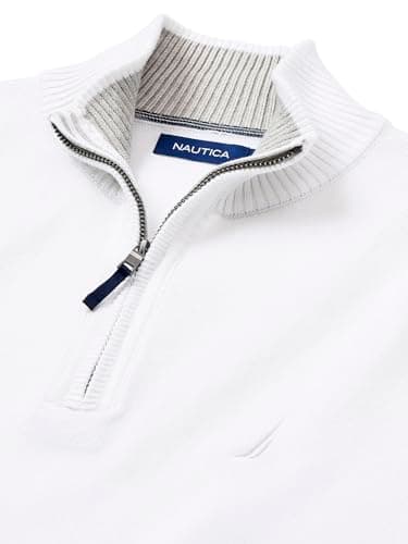 Nautica Men's Quarter-Zip Sweater, Bright White, XX-Large - Image 6