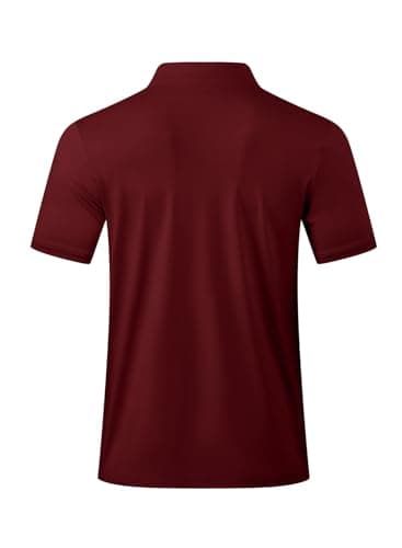 JMIERR Mens Golf Polo Shirts Dry Fit Moisture Wicking Quick Dry Short Sleeve Casual Collared Polos T Shirts for Men, XL, Red - Image 2