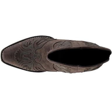 ROPER Womens Amelia Tooled Inlay Snip Toe Casual Boots Ankle Low Heel 1-2" - Brown - Size 8.5 B - Image 6