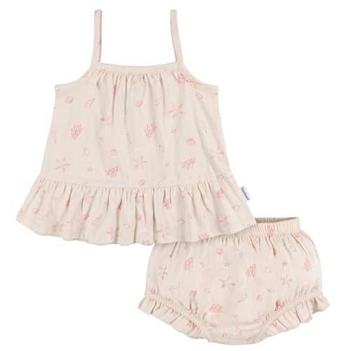 Gerber Baby Girls Sleeveless Tunic Top and Diaper Cover Set, Seashells, 18 Months - Image 1