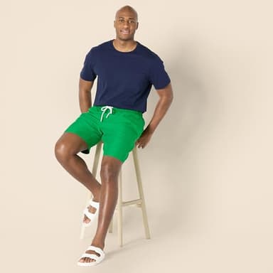 Amazon Essentials Men's 9" Swim Trunks, Dark Green, Large - Image 6