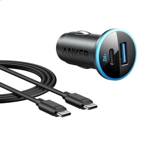 Anker 323 USB C Car Charger Adapter, 52.5W Cigarette Lighter Charger with 30W PowerIQ 3.0 Fast Charging Cable for iPhone 17/17 Pro Max/16/15/14 Series, Galaxy S25/24/23, Pixel, iPad, AirPods and More - Image 1