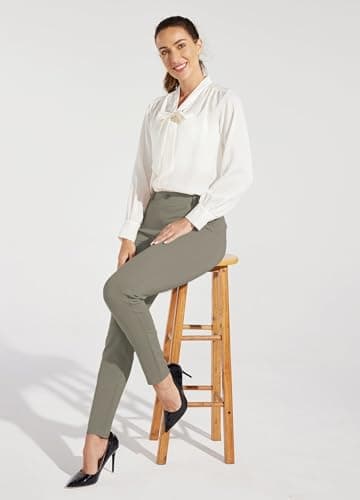 Willit Women's Yoga Dress Pants Skinny Work Slacks Leggings Slim Fit Stretch Office Business Casual Pants Pockets 27" Sage Green XS - Image 5