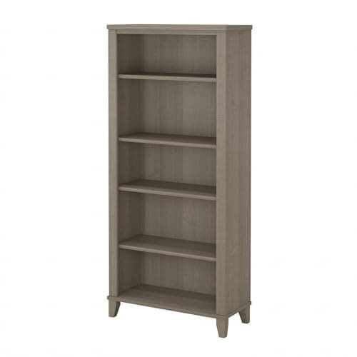 Bush Furniture Somerset 5 Shelf Bookcase in Ash Gray, Tall Bookshelf, Large Book Shelf for Living Room, Home Office, or Entryway - Image 1