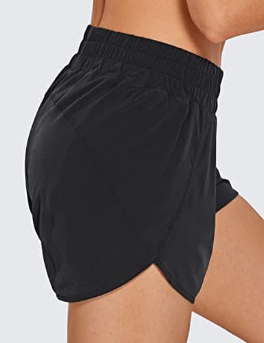 CRZ YOGA Womens High Waisted Running Shorts Mesh Liner 3'' Dolphin Quick Dry for Athletic Gym Track Workout with Zip Pocket Black Medium - Image 7