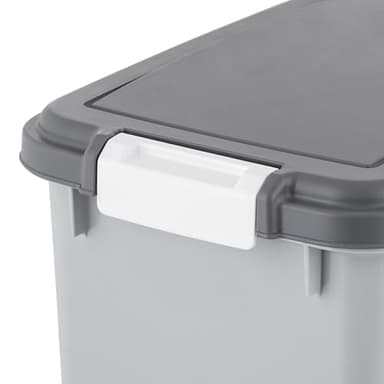 IRIS USA Dog Food Storage Container, 30 lbs & 11 lbs Combo, Cat Food Storage Container, Dog Treat Container, Airtight, Stackable, 2-Cup Scoop, Wheels, Easy Mobility, Gray - Image 8