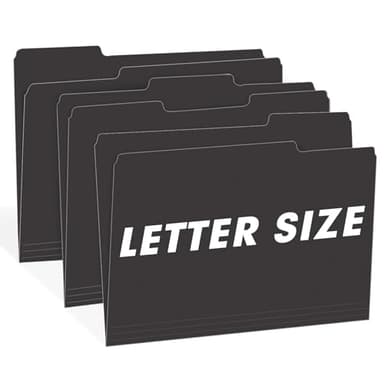 File Folder, RAZCC 150 Pack 1/3 Cut Tab File Folders Letter Size, Black Folders for Dcouments, Folders with Tab Great for Organizing and Easy File Storage - Image 6