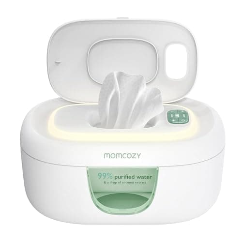 Momcozy Baby Wipe Warmer, Innovative Spring Design, Large Capacity Wipes Dispenser, Fast and Even Heating, 4 Modes of Temperature Heating Control, Diaper Wipe Warmer with Night Light - Image 1