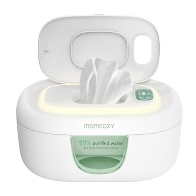 Momcozy Baby Wipe Warmer, Innovative Spring Design, Large Capacity Wipes Dispenser, Fast and Even Heating, 4 Modes of Temperature Heating Control, Diaper Wipe Warmer with Night Light - Image 1