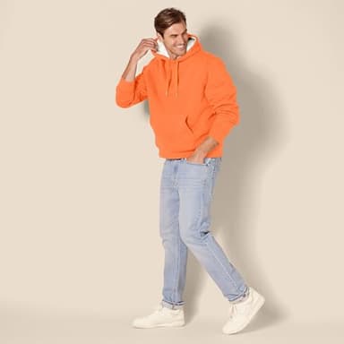 Amazon Essentials Men's Hoodies, Sherpa-Lined Pullover, Orange, Small - Image 8