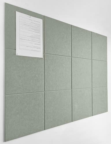 DECORITA Felt Wall Tiles | Large Cork Board Alternative | Aesthetic Felt Bulletin Board for Office, Home & Classroom | Large Cork Boards for Walls Pinboard (12-Pack) | Sage - Image 1