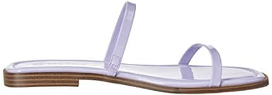 The Drop Women's Paris Square Toe Two Strap Flat Sandal, Lavender Patent, 7 - Image 6