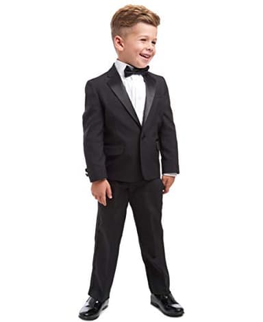 Nautica Little Boy's Tuxedo Set with Jacket, Pant, Shirt, and Bow Tie Suit, Black Tuxedo, 5 - Image 8