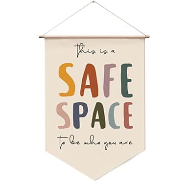 Safe Space Wall Hanging, Therapy Office Wall Decor, Counseling Banner, School Counselor Office Wall Decor, Classroom Decor, School Psychologist, Mental Health Banners - Image 1