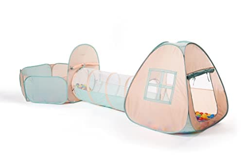 UTEX 3 in 1 Pop Up Play Tent with Tunnel, Ball Pit for Kids, Boys, Girls, Babies and Toddlers, Indoor/Outdoor Playhouse - Image 1