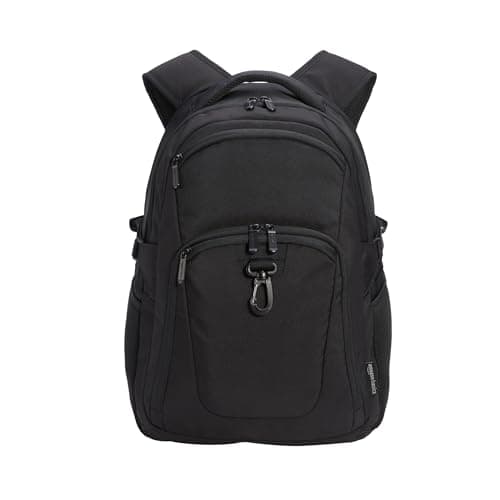 Amazon Basics Travel Laptop Backpack for 15.6 inch Laptop, Black - Image 1
