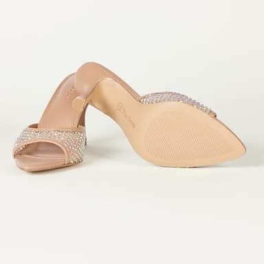 The Drop Women's Mandy Pointed-Toe Heeled Sandal, Natural Bling Mesh, 7.5 - Image 4