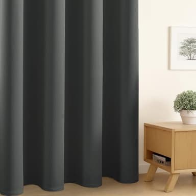 CUCRAF Blackout Curtains 84 inches Long for Living Room, Dark Grey Room Darkening Window Curtain Panels, Rod Pocket Thermal Insulated Solid Drapes for Bedroom, 52x84 inch, Set of 2 Panels - Image 5