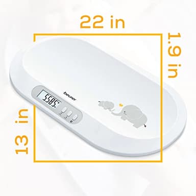 Beurer BY90 Baby Scale, Pet Scale, Digital, with Measuring Tape, tracking weight with App | For: Infant, Newborn, Toddler /Puppy, Cat - Animals | LCD Display, weighs Lbs/Kg/Oz Highly accurate - Image 3