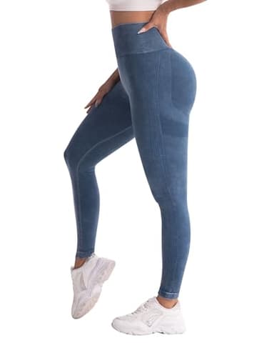 CHRLEISURE Workout Leggings Sets for Women, Gym Scrunch Butt Butt Lifting Seamless Leggings 3 Piece (Black,MS Black, Navy, XL) - Image 4