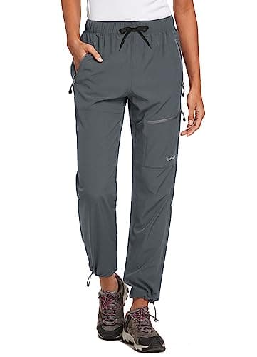 baleaf Women's Hiking Pants Lightweight Quick Dry Water Resistant Cargo Pants 31'' Inseam for All Seasons Dark Gray Size XL - Image 1