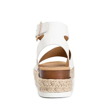 DREAM PAIRS Women's Platform Espadrilles Casual Ankle Strap Wedge Sandals Comfortable Dressy Summer Shoes,Size 8,White-Pu,SDPW2359W - Image 4