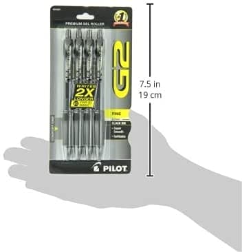 Pilot G2 Premium Gel Roller Pens 0.7, Fine Point Smooth Writing Pens Black, Pack of 4 - Image 7