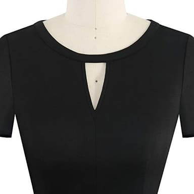 YATHON Women's Vintage Fit and Flare Cocktail Dresses Retro Black White Polka Dot Print Summer Aline Casual Work Swing Dress with Pockets (L, YT018-Black Dot) - Image 6