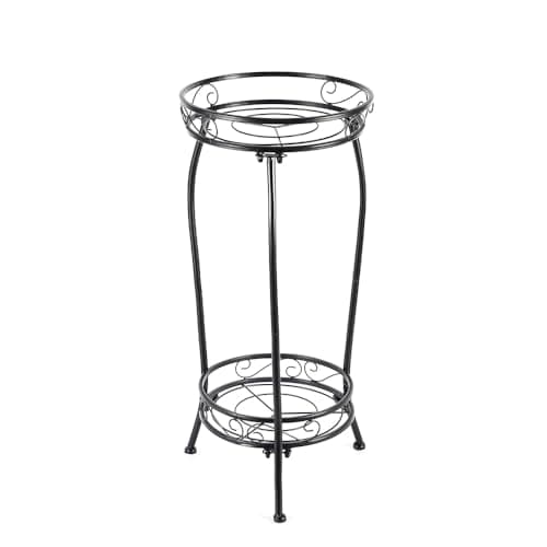 Kavlium Plant Stand Indoor Outdoor，Tall Black Metal Rustproof Stable Plant Stands，2 Tier 27.1 inch Multiple Plant Rack Holder Rack Flower Pot Stand Heavy Duty Plant Shelf - Image 1