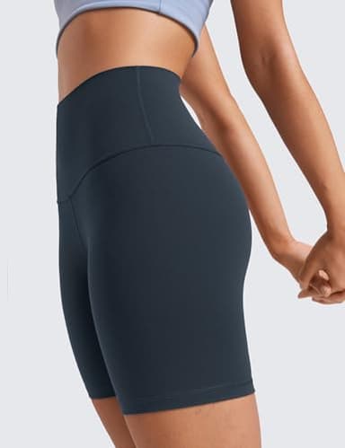 CRZ YOGA Womens ButterLuxe Biker Shorts 6 Inches - High Waisted Workout Running Volleyball Spandex Yoga True Navy X-Large - Image 4