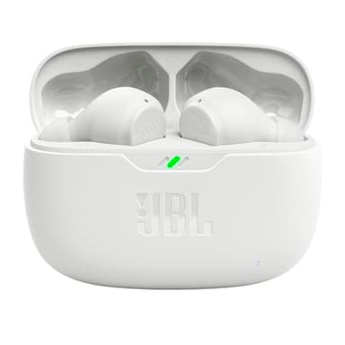 JBL Vibe Beam - True Wireless JBL Deep Bass Sound Earbuds, Bluetooth 5.2, Water & Dust Resistant, Hands-free call with VoiceAware, Up to 32 hours of battery life (White) - Image 2