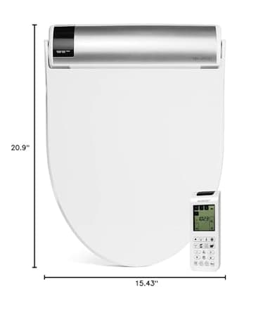 Bio Bidet BB2000 Bliss Electric Bidet Toilet Seat, Warm Water with Air Dryer, Heated Seat with Sensor and Slow Close Lid, Night Light, Remote Control, Elongated, White - Image 13