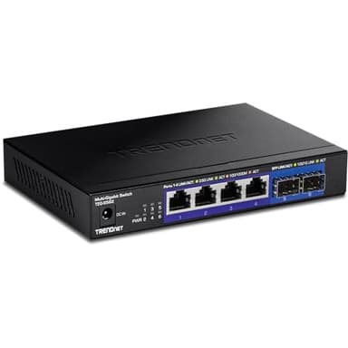 TRENDnet 6-Port Unmanaged Multi-Gig Switch, 4 x 2.5GBASE-T Ports, 2 x 10G SFP+ Ports Fanless, Compact Desktop Design, Metal Housing, Network Ethernet Switch, Lifetime Protection, Black, TEG-S562 - Image 1