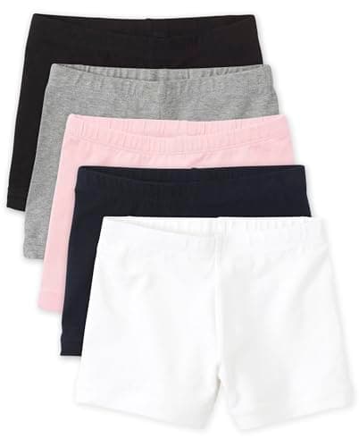 The Children's Place,Girls,Cartwheel Shorts,Black/Grey/Pink/Tidal/White 5-Pack,X-Small