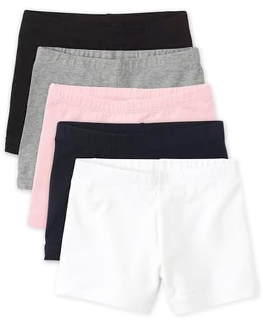 The Children's Place,Girls,Cartwheel Shorts,Black/Grey/Pink/Tidal/White 5-Pack,X-Small