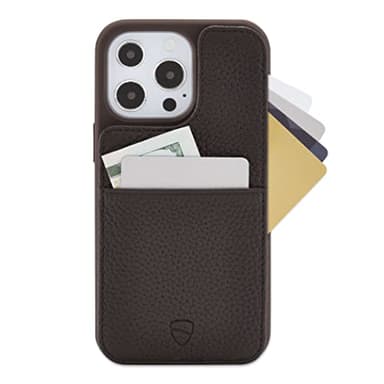 Vaultskin Eton Armour iPhone Leather Wallet Case. Slim Card Holder (iPhone 13 Pro, Brown Matt) - Image 2